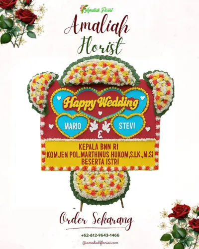 Karangan Papan Bunga Pernikahan di Kalijambu